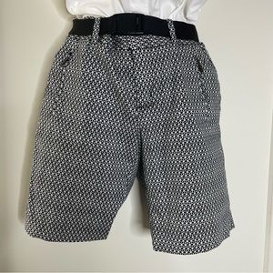 Calvin Klein Women’s cotton Bermuda shorts, black and white, size 4
